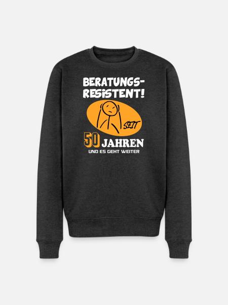 Comic Geburtstag 50 Jahre Happy Birthday - Männer Premium Bio Pullover - Anthrazit meliert