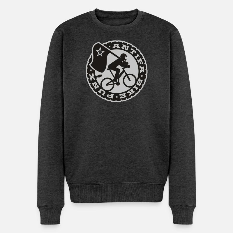 bike punks - Männer Premium Bio Pullover - Anthrazit meliert