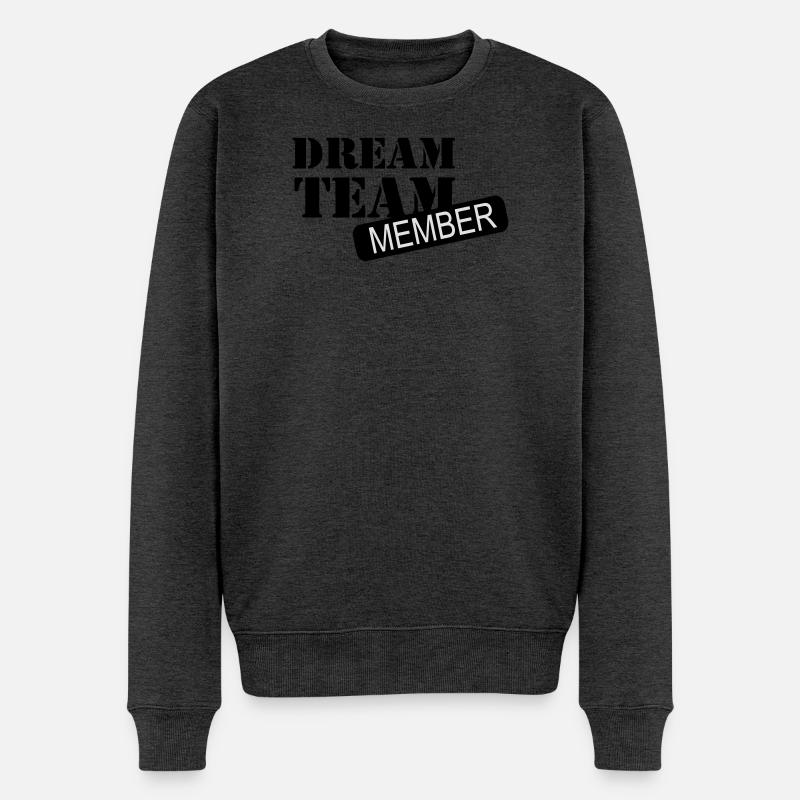 6061912 121196980 dreamteam - Männer Premium Bio Pullover - Anthrazit meliert