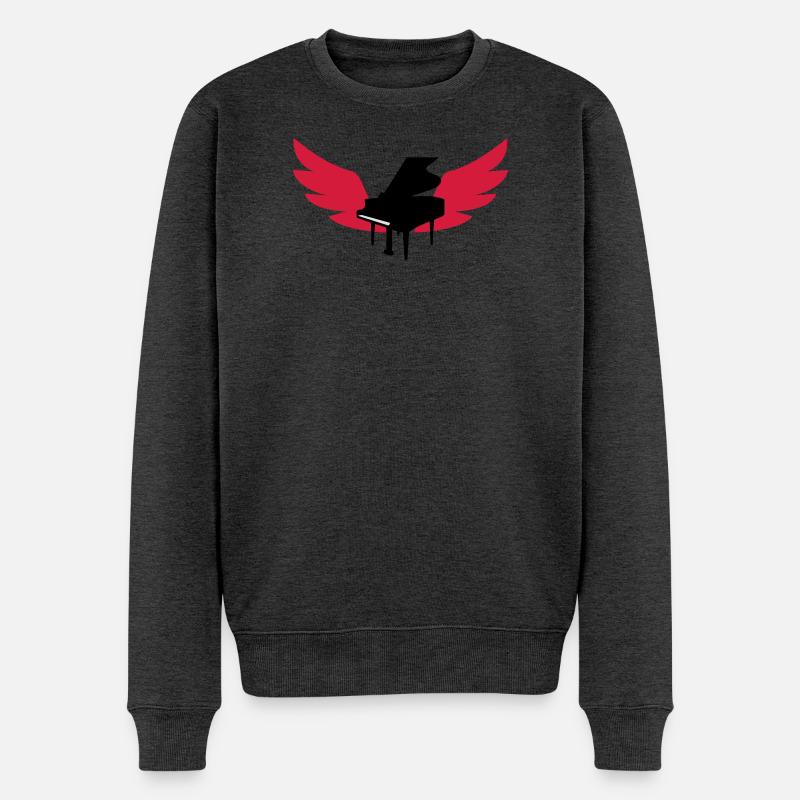 Piano / Klavier - Männer Premium Bio Pullover - Anthrazit meliert