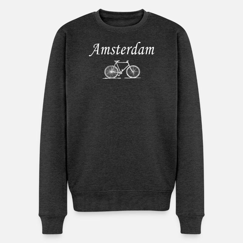 Amsterdam - Männer Premium Bio Pullover - Anthrazit meliert