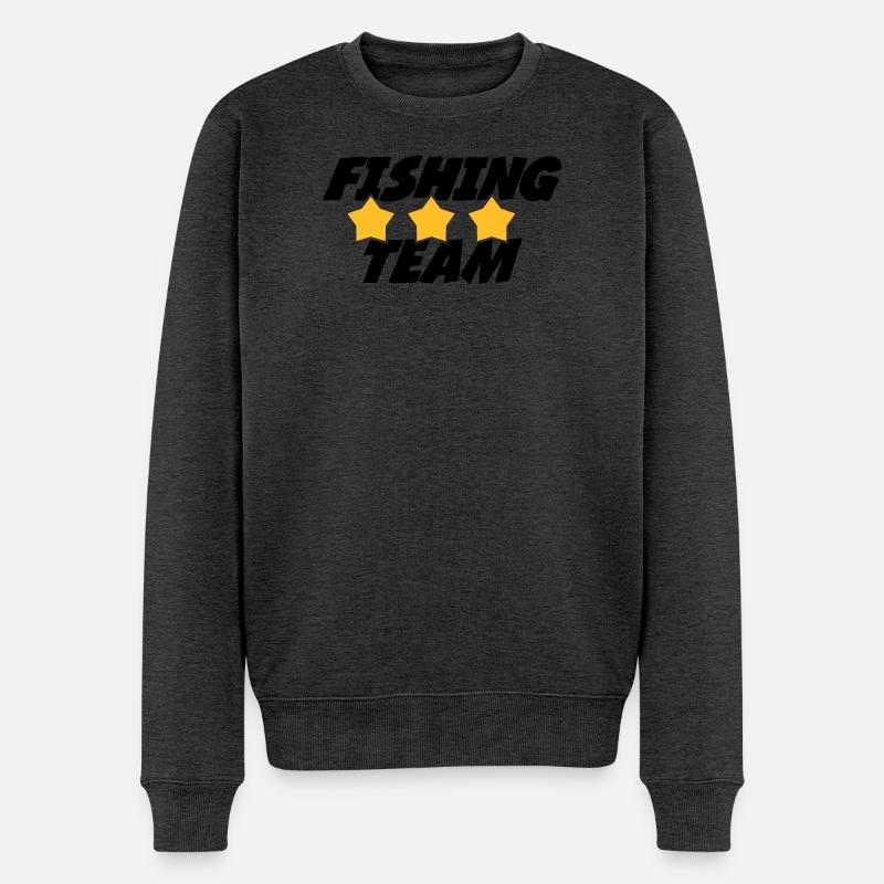 Fishing Team - Männer Premium Bio Pullover - Anthrazit meliert