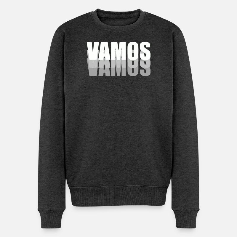 VAMOS - Männer Premium Bio Pullover - Anthrazit meliert