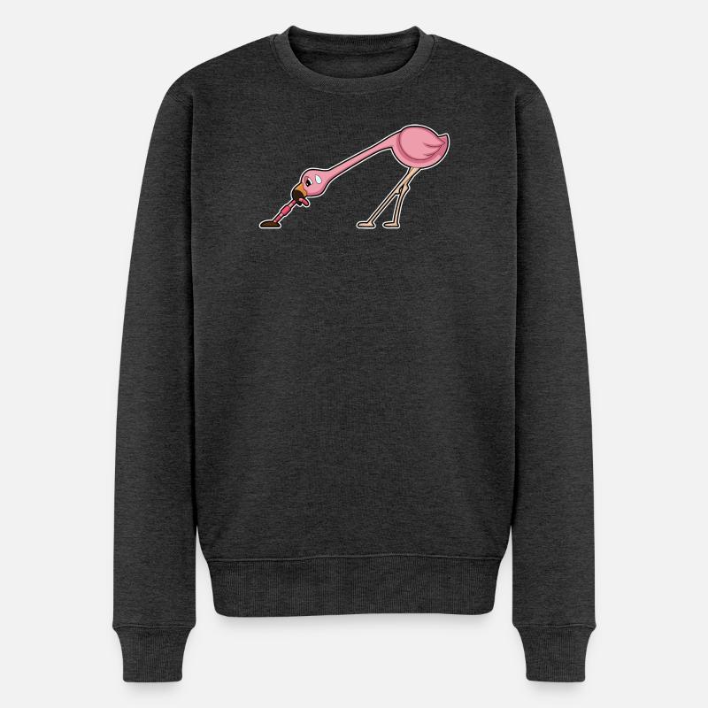 Ver flamant rose - Pull Premium bio Homme - anthracite chiné