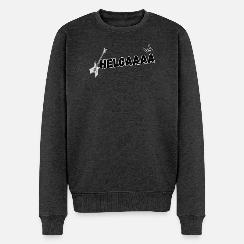 HELGA - Männer Premium Bio Pullover - Anthrazit meliert