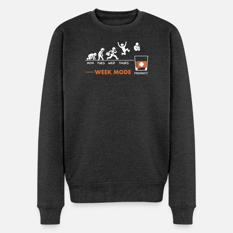 Vive le weekend-end – Humor Wisky - Männer Premium Bio Pullover - Anthrazit meliert