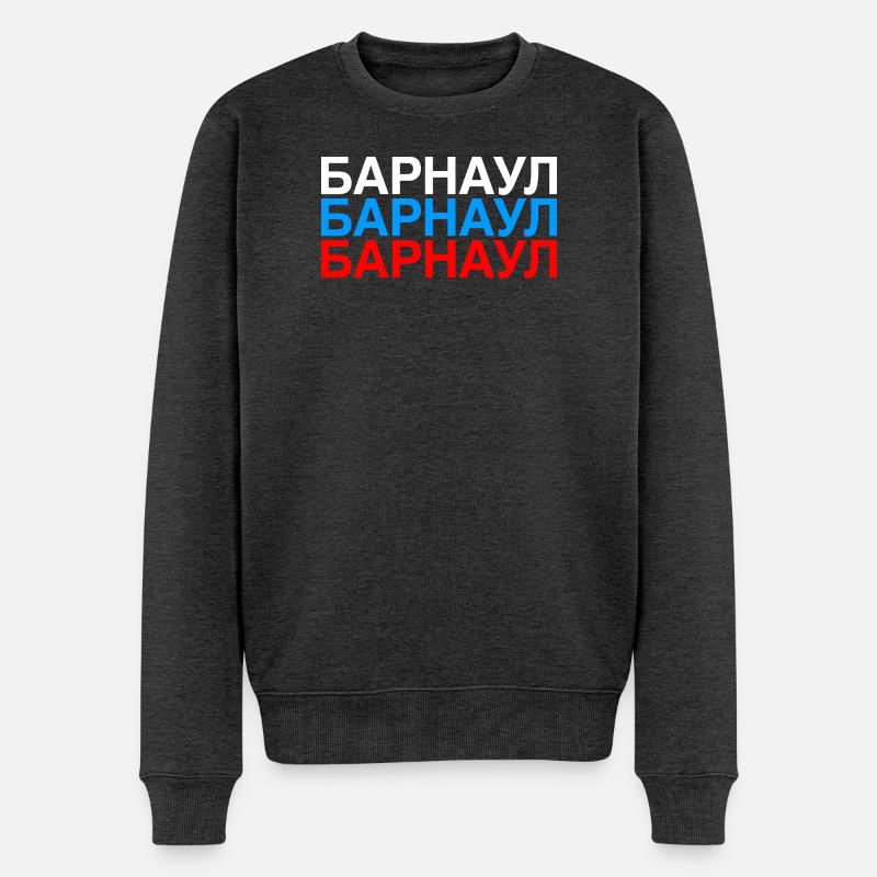 BARNAUL Russland Flagge - Männer Premium Bio Pullover - Anthrazit meliert