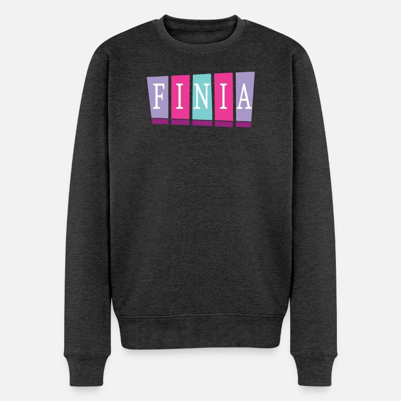 Finia - Männer Premium Bio Pullover - Anthrazit meliert