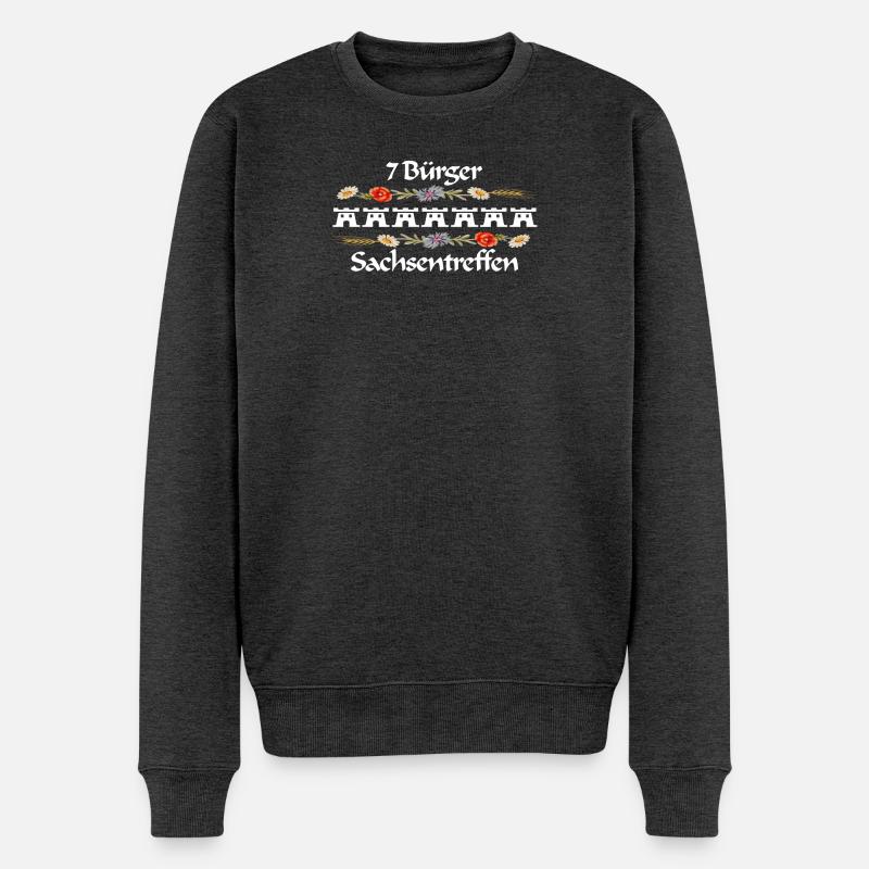 Siebenbürger Sachsentreffen Design weiss - Männer Premium Bio Pullover - Anthrazit meliert