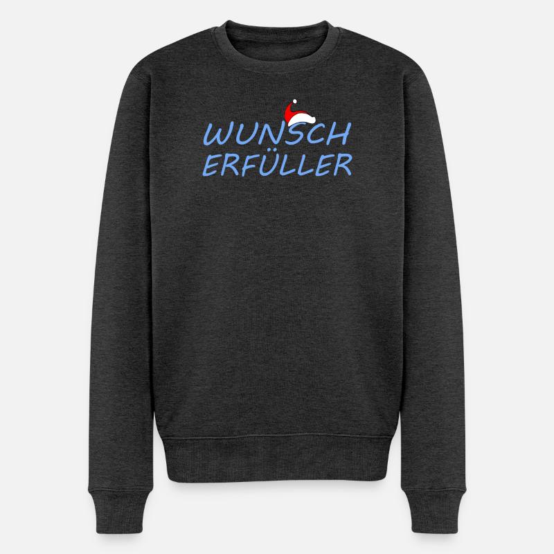 WUNSCHERFÜLLER - Männer Premium Bio Pullover - Anthrazit meliert