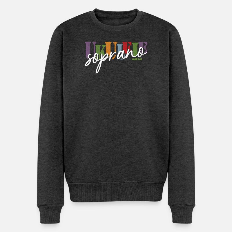 Ukulélé soprano - Pull Premium bio Homme - anthracite chiné
