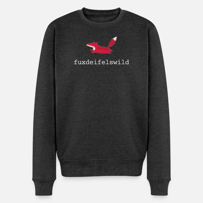Fuchs fuxdeifelswild - Männer Premium Bio Pullover - Anthrazit meliert