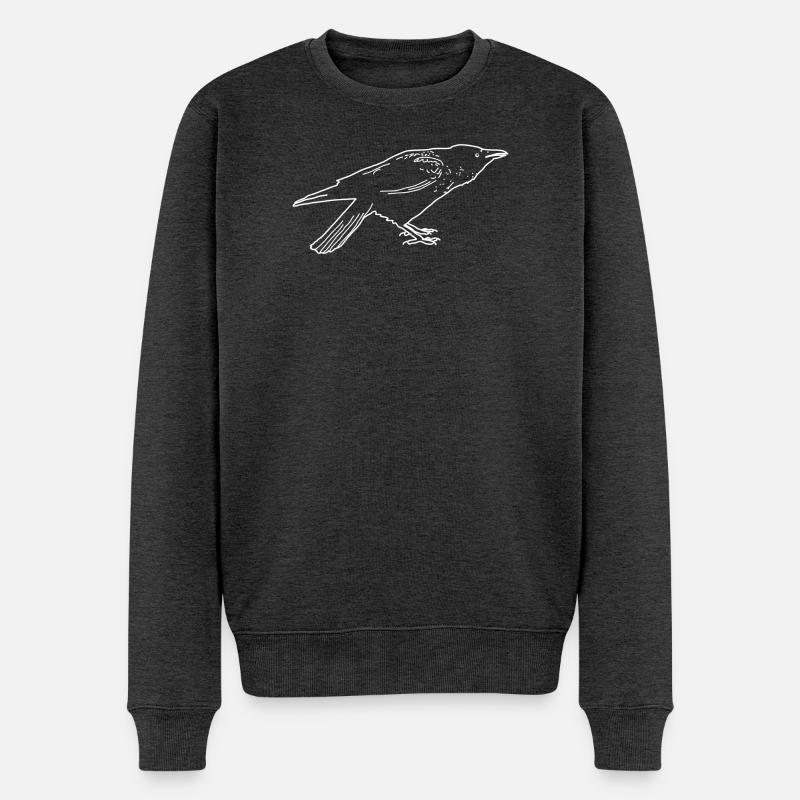 Linéaires corbeaux - Pull Premium bio Homme - anthracite chiné