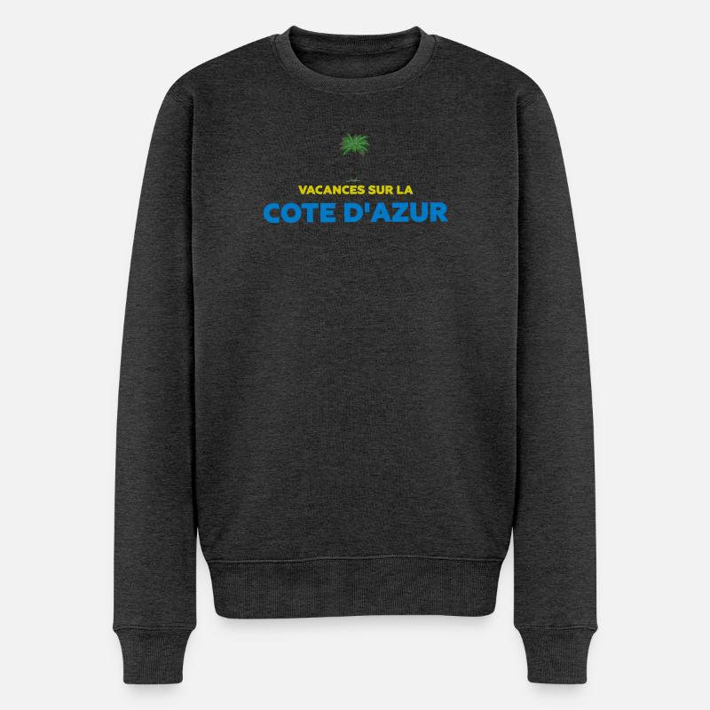 Vacances sur la côte d'azur - Pull Premium bio Homme - anthracite chiné