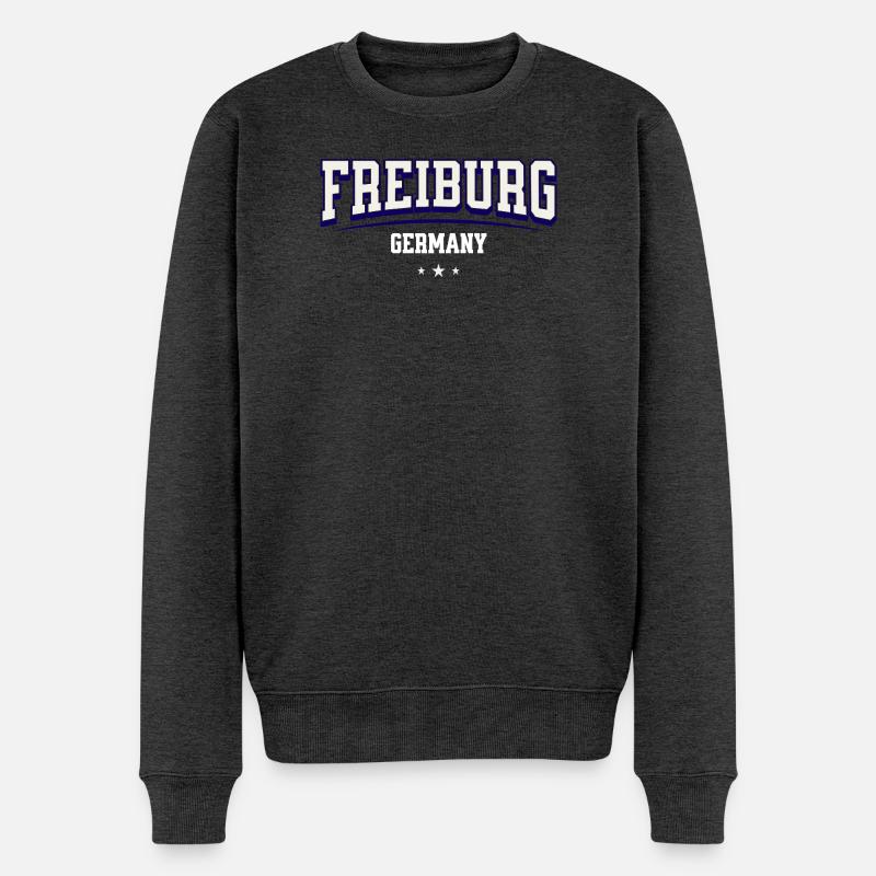 Freiburg Germany College Design - Männer Premium Bio Pullover - Anthrazit meliert