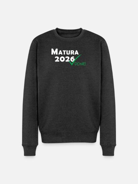 Matura 2026 Done - Männer Premium Bio Pullover - Anthrazit meliert
