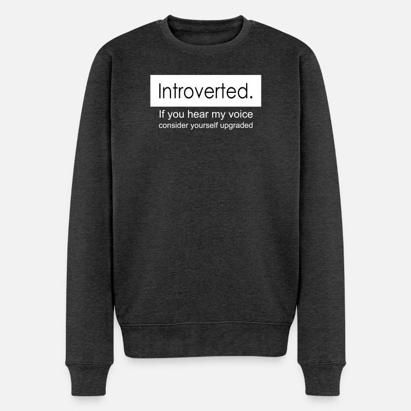introvertiert - Männer Premium Bio Pullover - Anthrazit meliert