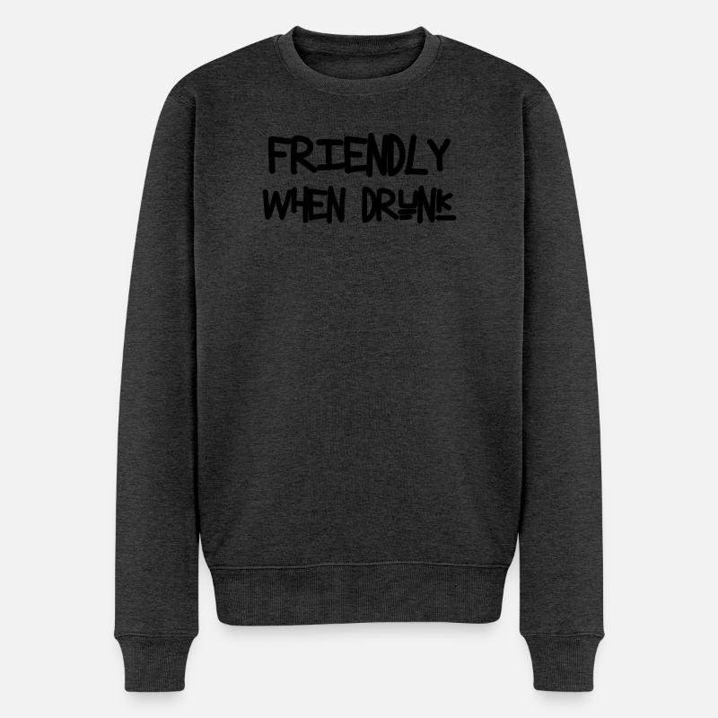 Friendly When Drunk - Pull Premium bio Homme - anthracite chiné
