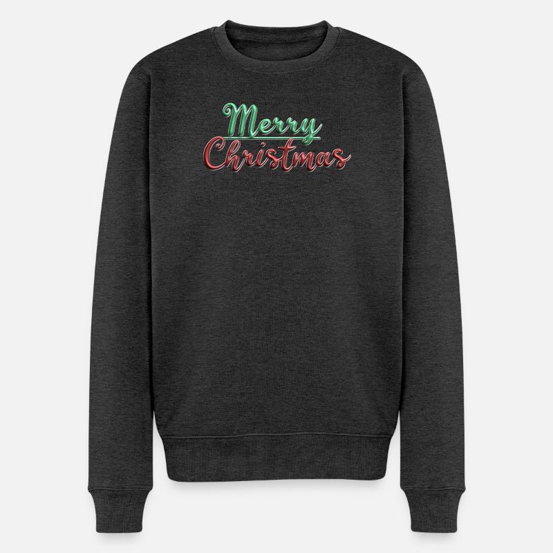 Frohe Weihnachten - Männer Premium Bio Pullover - Anthrazit meliert