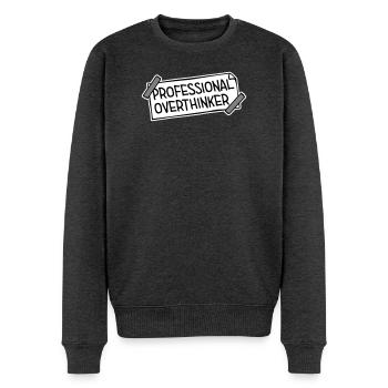Logo drôle d’anxiété drôle et sombre de la réflexion professionnelle - Pull Premium bio Homme - anthracite chiné - Devant - Thijin (182cm)
