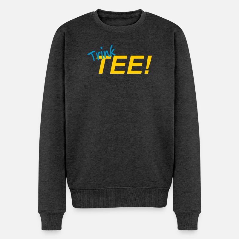 TRINK TEE! - Männer Premium Bio Pullover - Anthrazit meliert