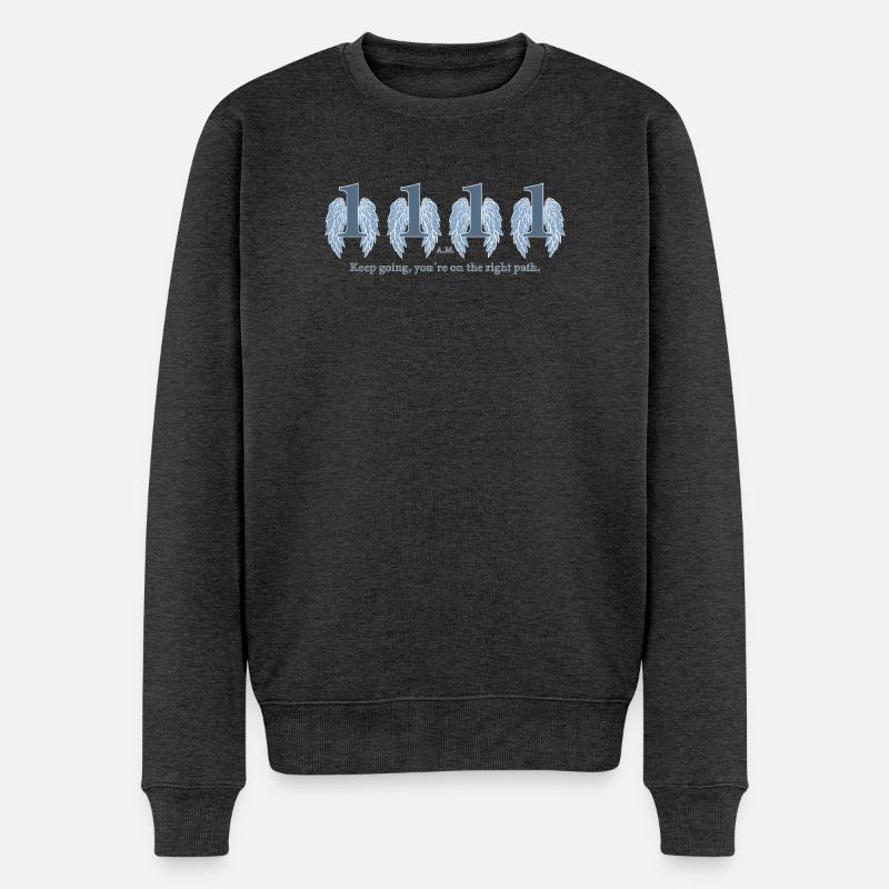 Ailes de Persévérance sur le Chemin de l’Éveil - Pull Premium bio Homme - anthracite chiné