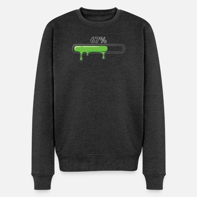 Slime Progress Bar 67 Meme - Männer Premium Bio Pullover - Anthrazit meliert