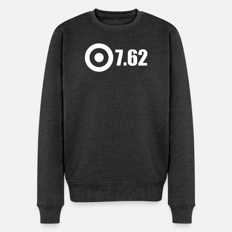 762White - Männer Premium Bio Pullover - Anthrazit meliert