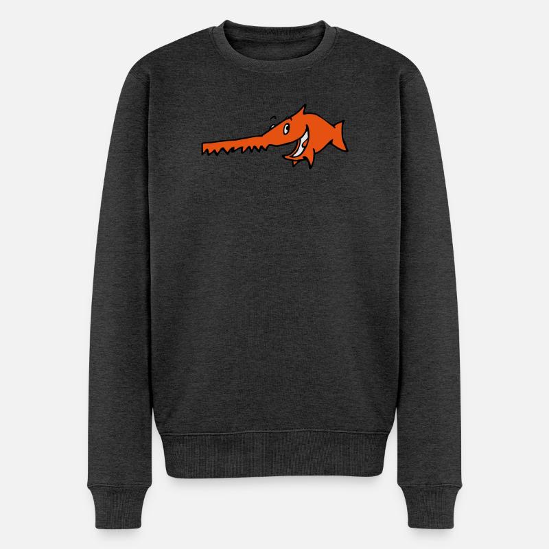 Sägefish - Männer Premium Bio Pullover - Anthrazit meliert