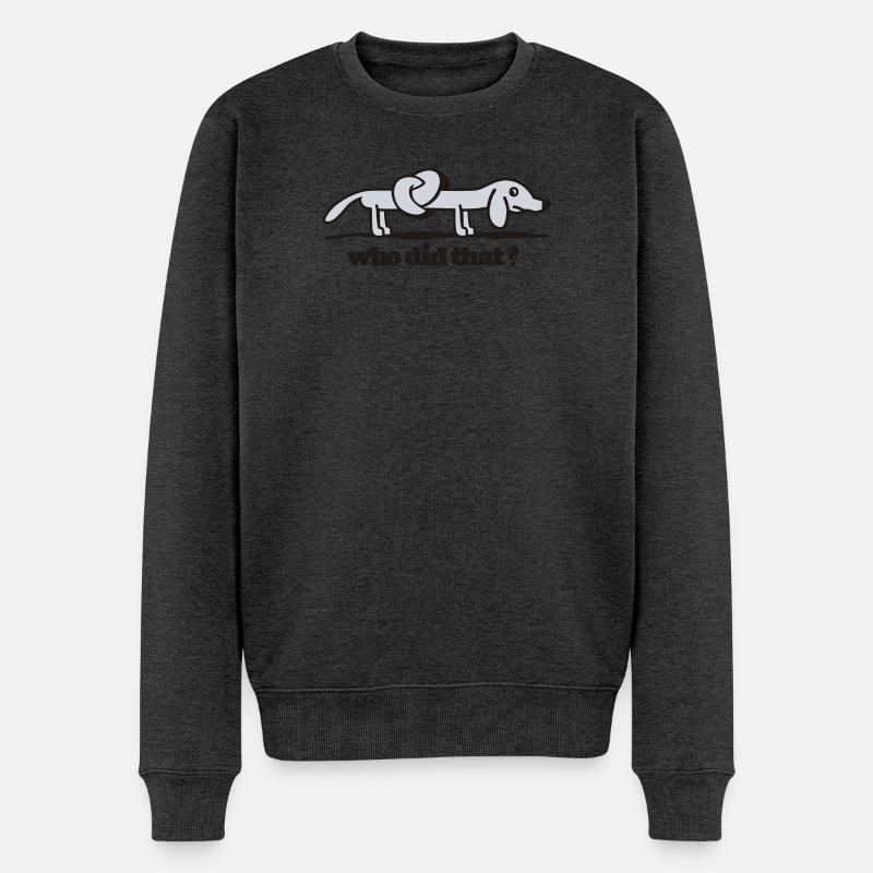 silly dog - Männer Premium Bio Pullover - Anthrazit meliert