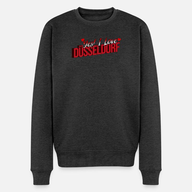 Yes! I Love Düsseldorf – Heimatliebe Design - Männer Premium Bio Pullover - Anthrazit meliert