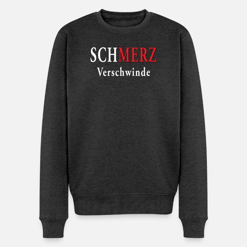 SCHMERZ VERSCHWINDE - Männer Premium Bio Pullover - Anthrazit meliert