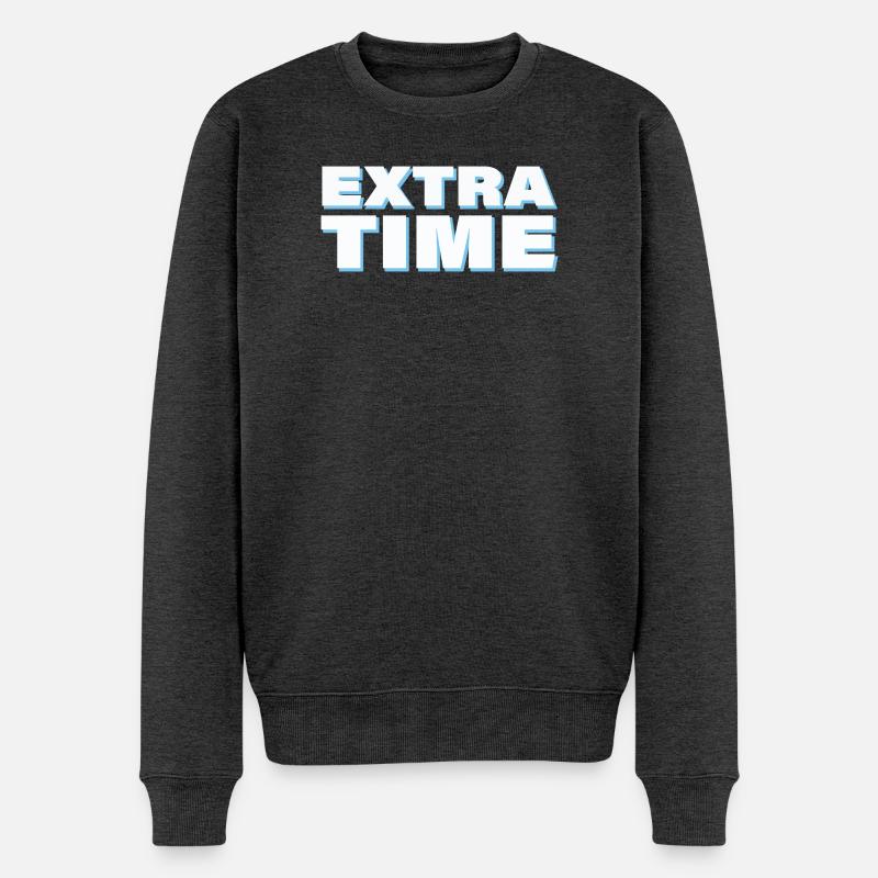EXTRA TIME - Männer Premium Bio Pullover - Anthrazit meliert
