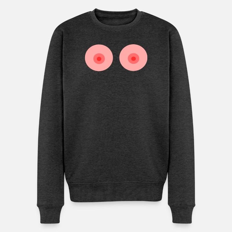 Busen, Brüste Fasching Kostüm - Männer Premium Bio Pullover - Anthrazit meliert