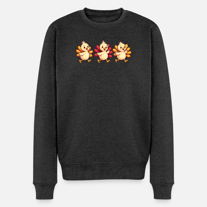 Bébé dinde de Thanksgiving - Pull Premium bio Homme - anthracite chiné
