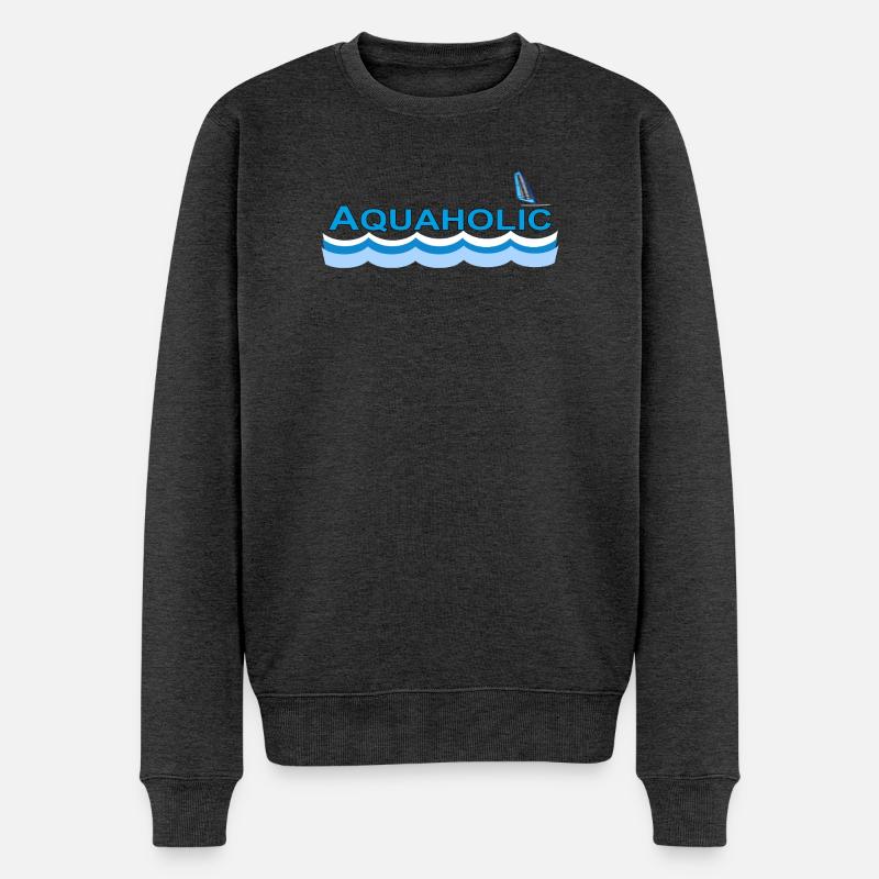 AQUAHOLIC - Männer Premium Bio Pullover - Anthrazit meliert