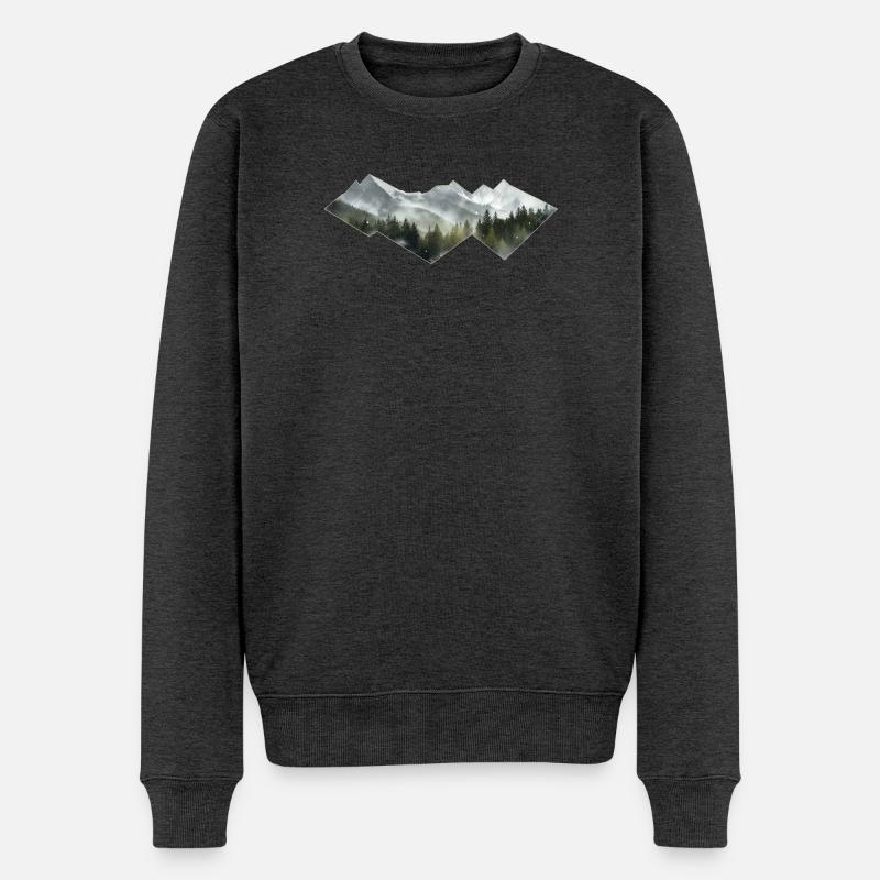 Berge Minimalismus - Männer Premium Bio Pullover - Anthrazit meliert