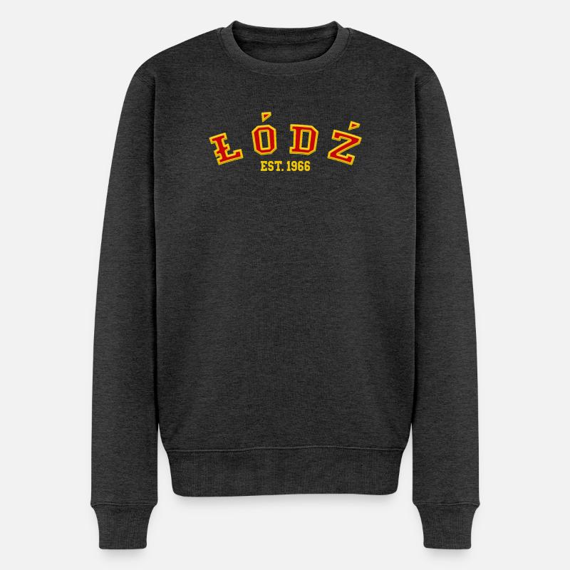 Łódź gegründet 1966 - Männer Premium Bio Pullover - Anthrazit meliert