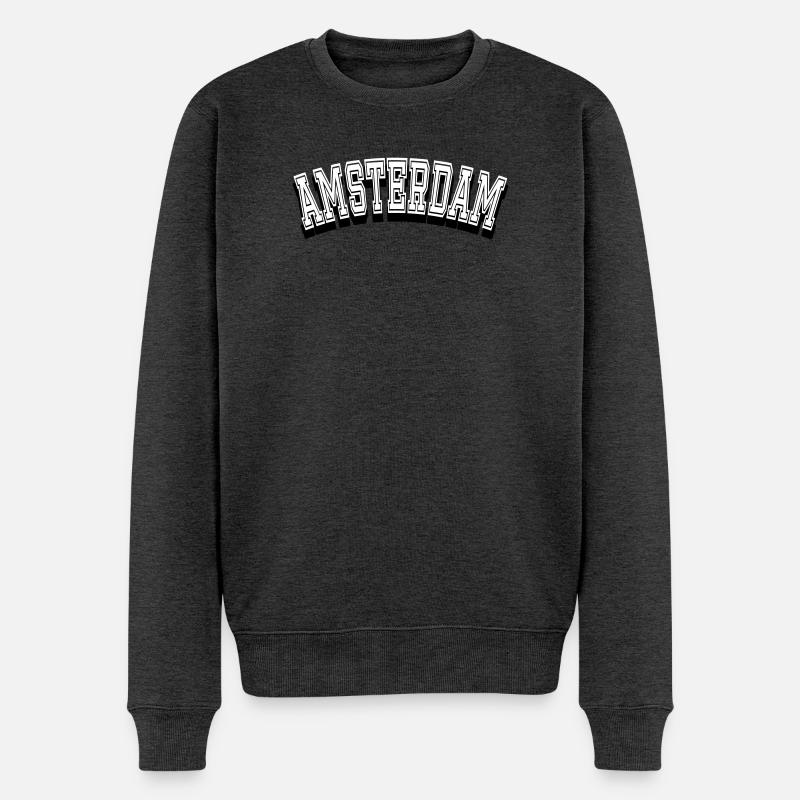 Design de la ville d’Amsterdam - Pull Premium bio Homme - anthracite chiné