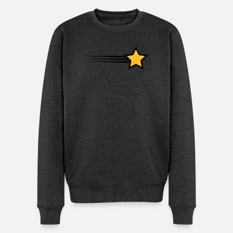 6061912 121727179 étoile - Pull Premium bio Homme - anthracite chiné