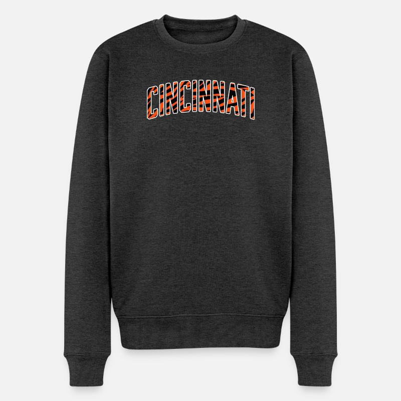 Cincinnati Tiger Stripe - Männer Premium Bio Pullover - Anthrazit meliert