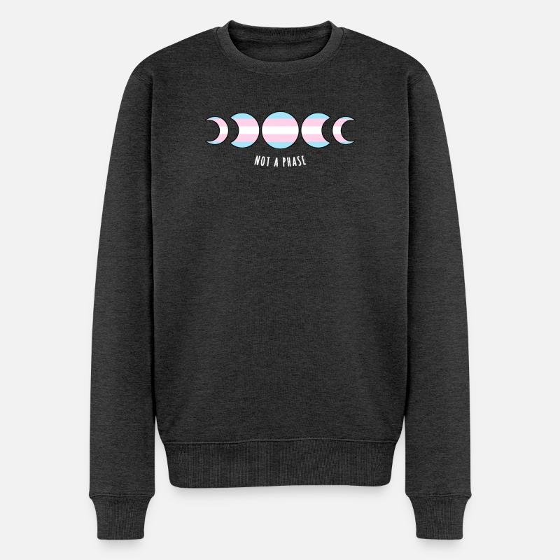 Pas une phase Drapeau transgenre - Pull Premium bio Homme - anthracite chiné