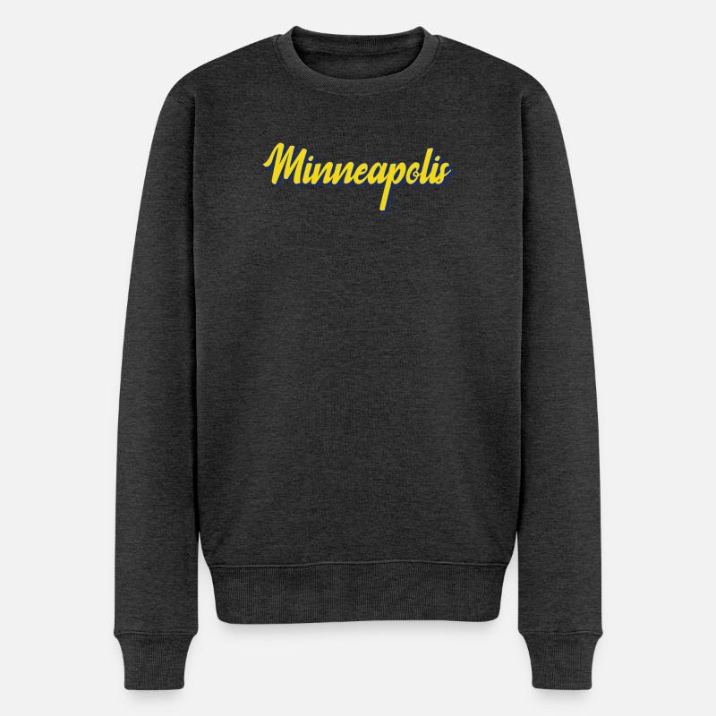 Minneapolis Script City Pride - Männer Premium Bio Pullover - Anthrazit meliert