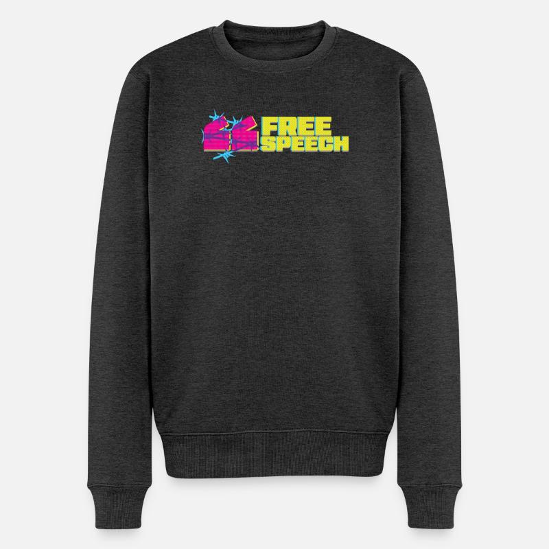 Lebendiges Graffiti-T-Shirt-Design mit freier Rede - Männer Premium Bio Pullover - Anthrazit meliert