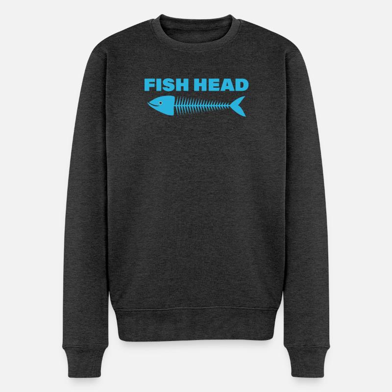 FISH HEAD - Männer Premium Bio Pullover - Anthrazit meliert
