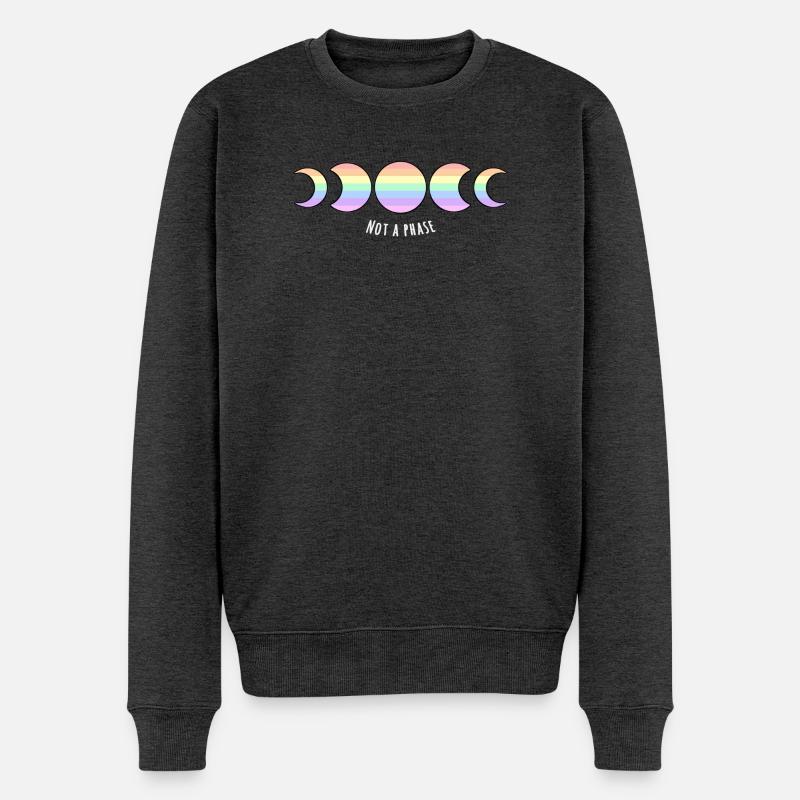 Not A Phase Rainbow Pride Flag - Männer Premium Bio Pullover - Anthrazit meliert