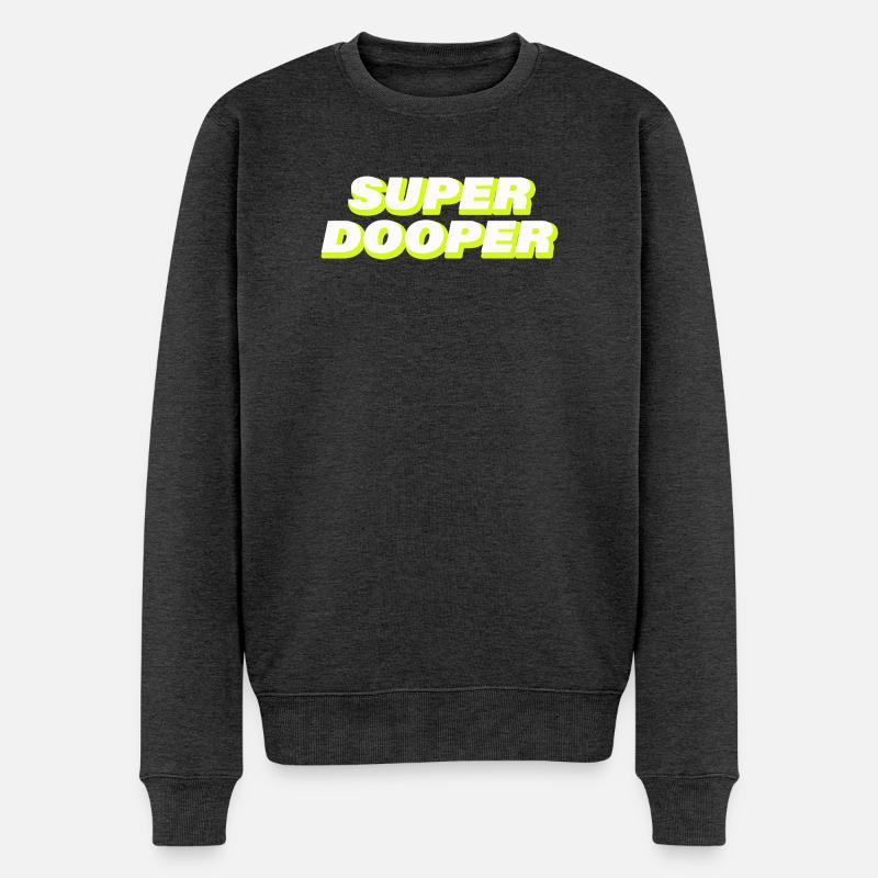 SUPER DOOPER - Männer Premium Bio Pullover - Anthrazit meliert