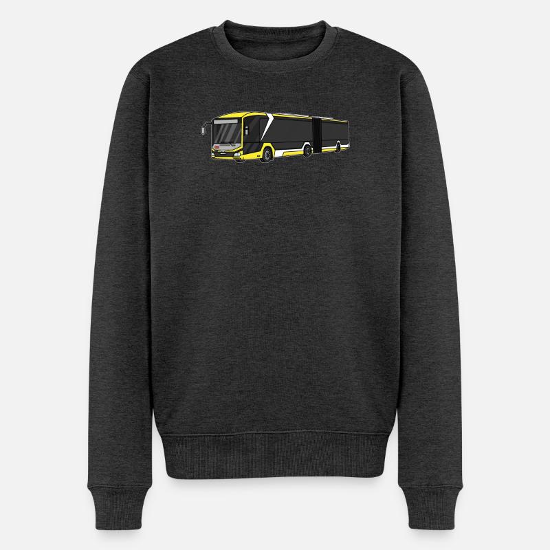 Bus - Männer Premium Bio Pullover - Anthrazit meliert