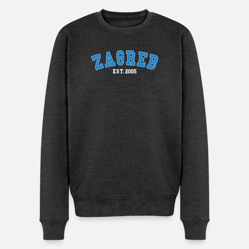 Zagreb Est.2005 - Männer Premium Bio Pullover - Anthrazit meliert