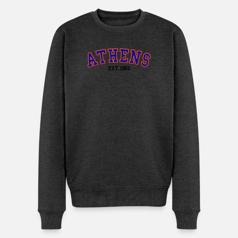 Athen Est.1965 - Männer Premium Bio Pullover - Anthrazit meliert